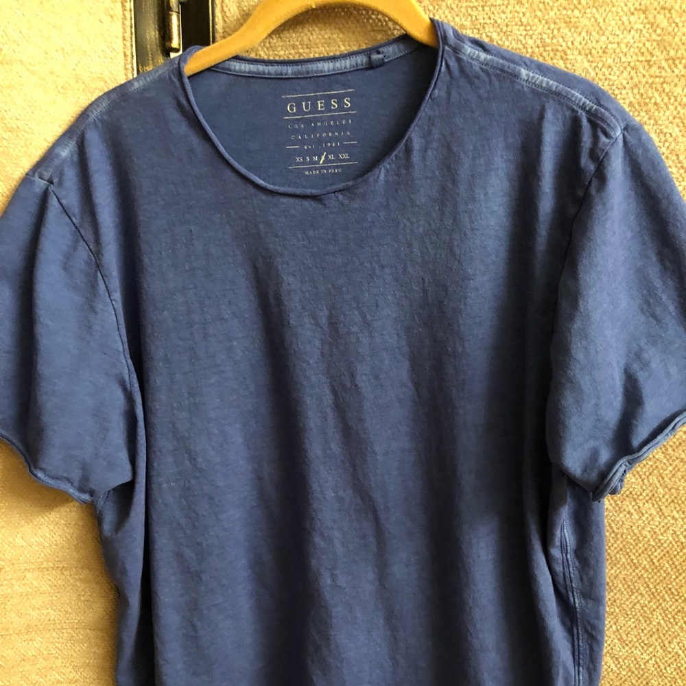 Blue white wash pull over Tee